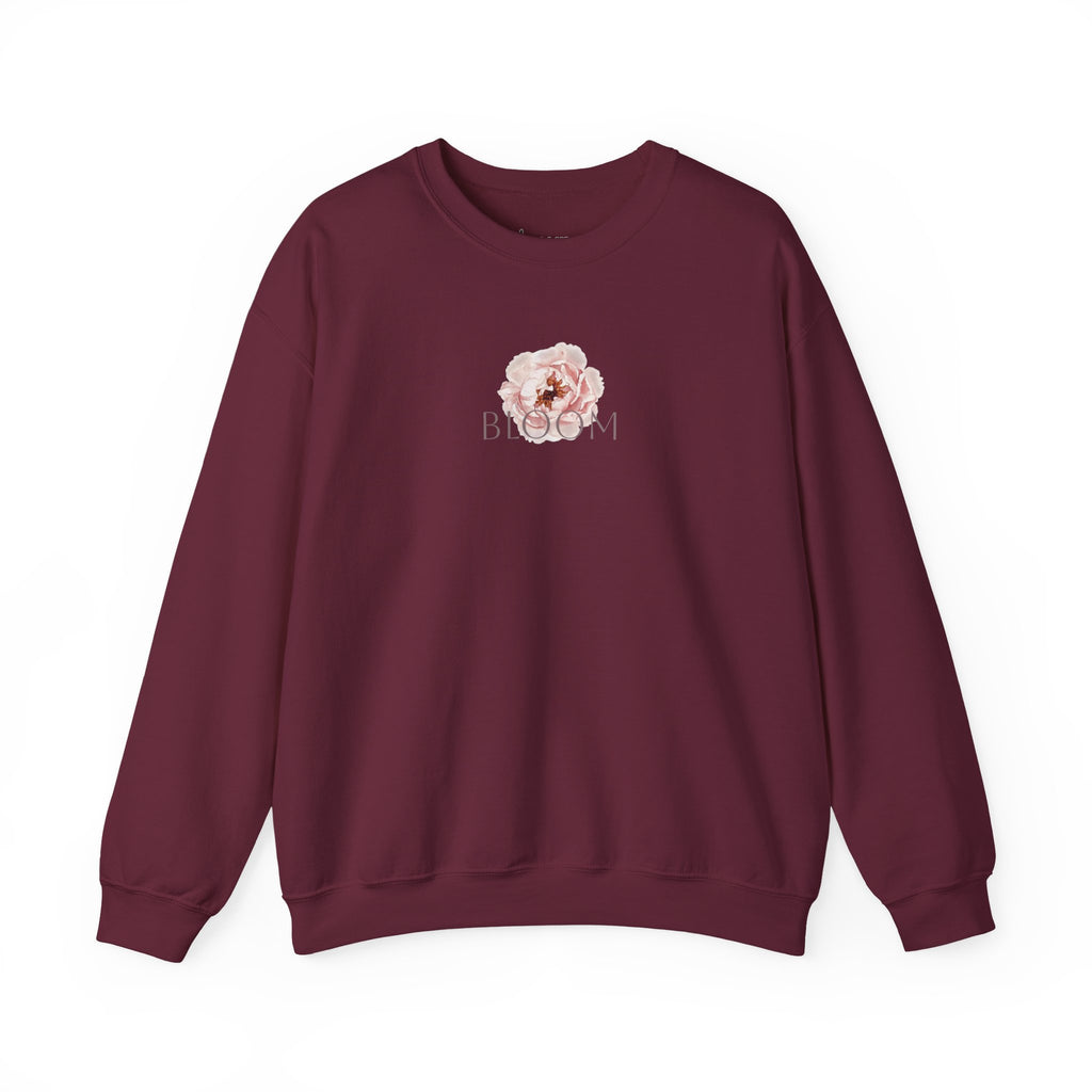Bloom Floral Crewneck Sweatshirt — Women's Pastel Rose Graphic