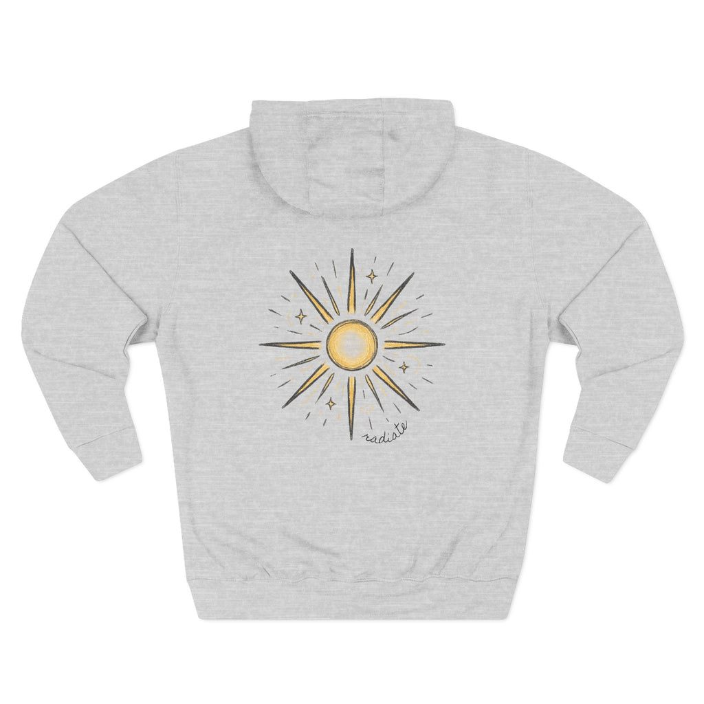 Hoodie — "Be Radiant" Starburst Fleece Pullover