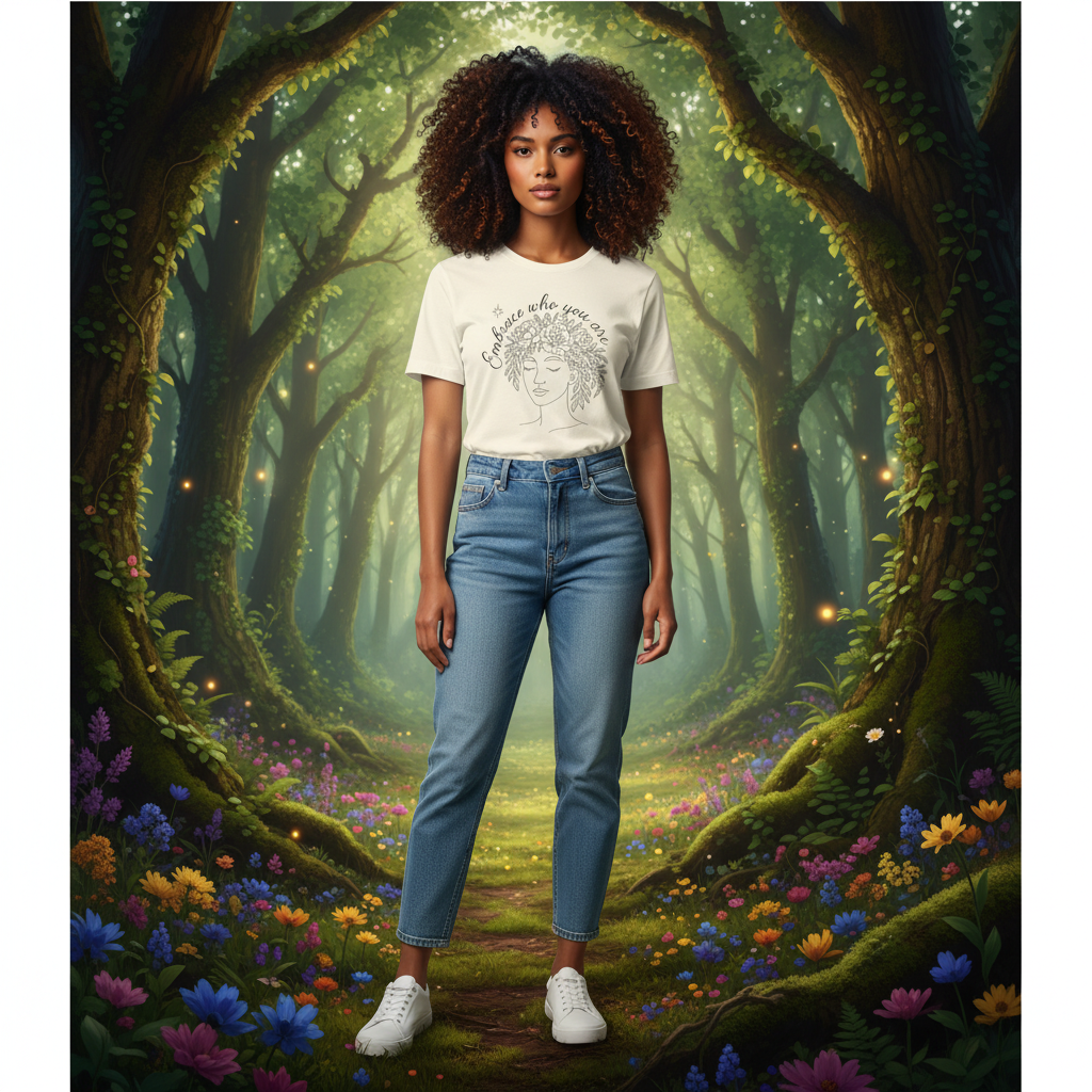 Embrace Who You Are Floral Portrait Tee