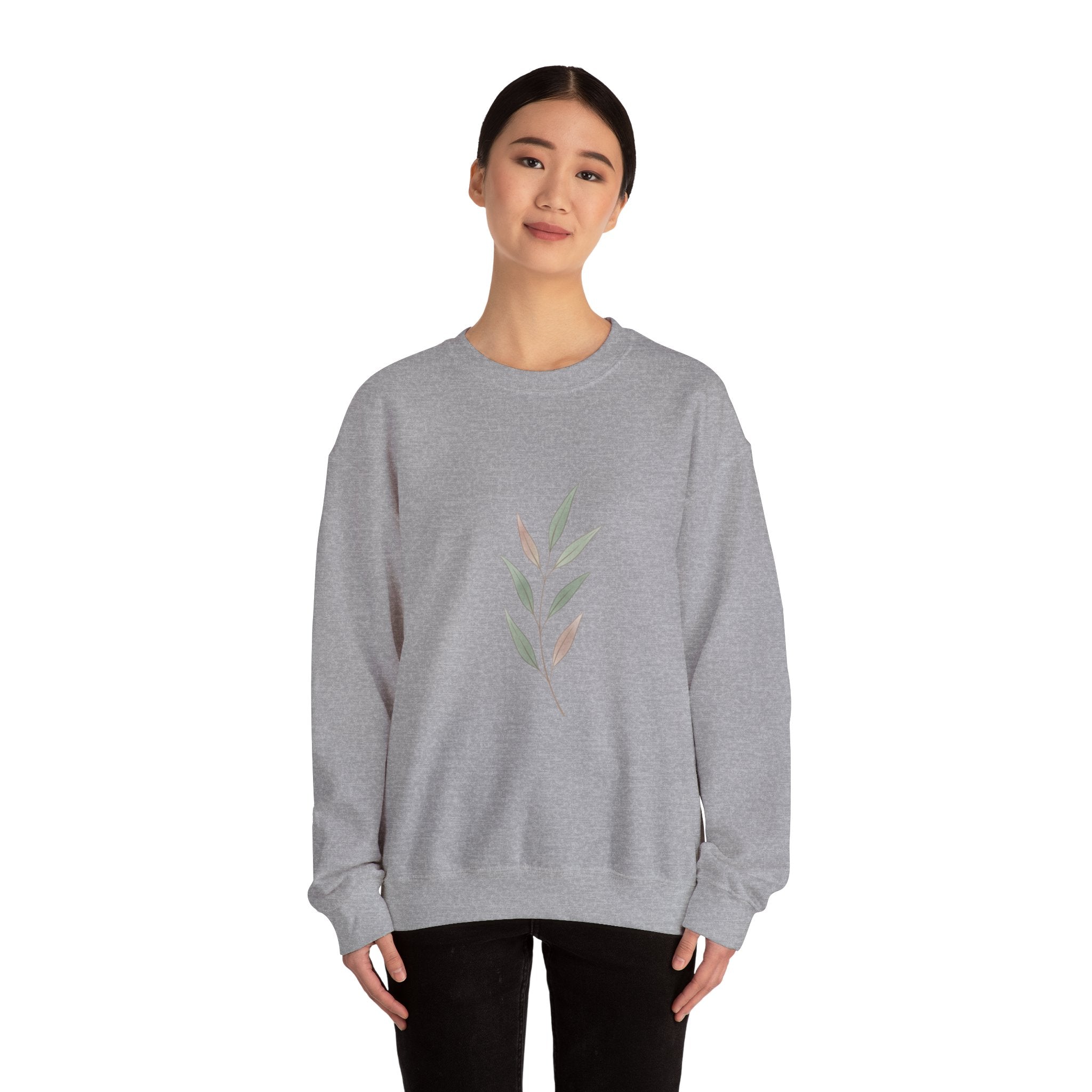 Minimal Leaf Motif Crewneck Sweatshirt | quiet luxury, neutral minimalist