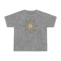 Mineral Wash Sunburst Tee — Vintage Golden Sun Graphic