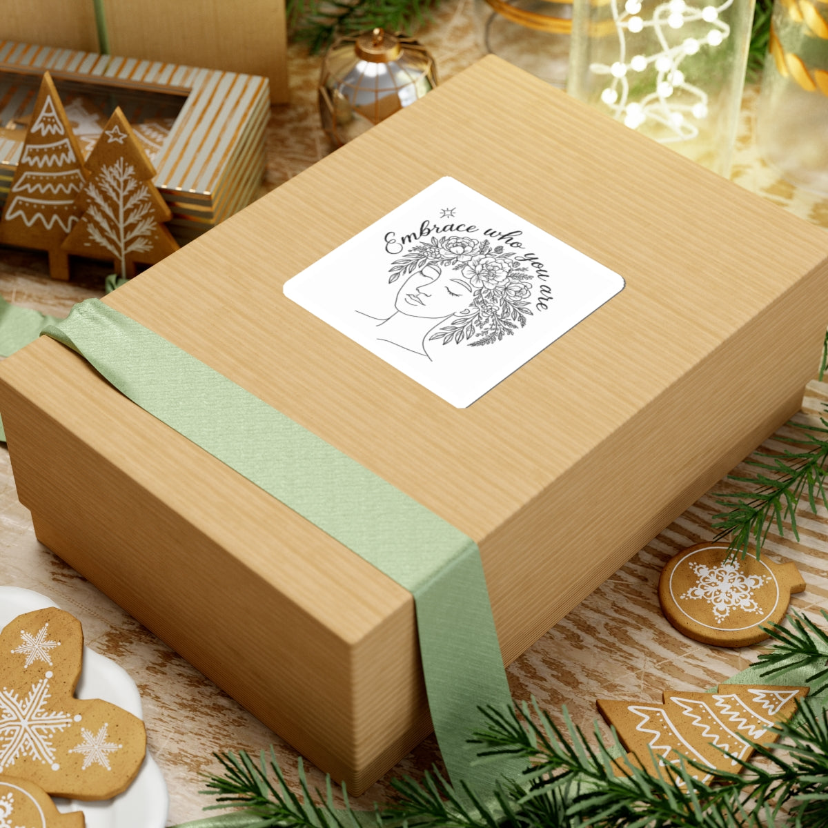 Embrace Who You Are Floral Portrait Sticker