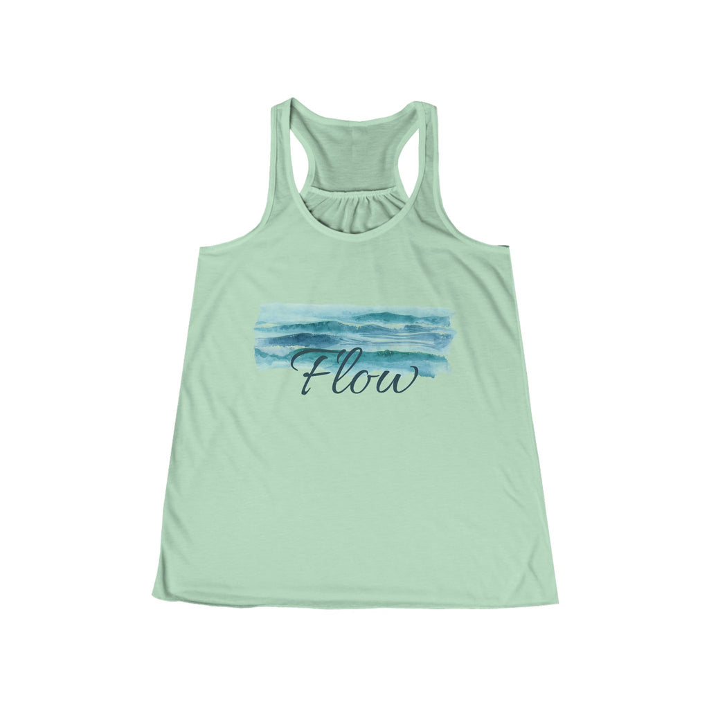 Flow Watercolor Waves Racerback Tank