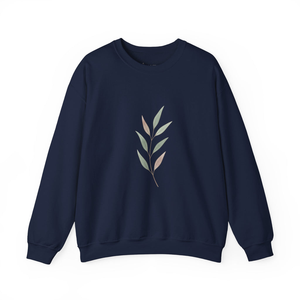 Minimal Leaf Motif Crewneck Sweatshirt | quiet luxury, neutral minimalist