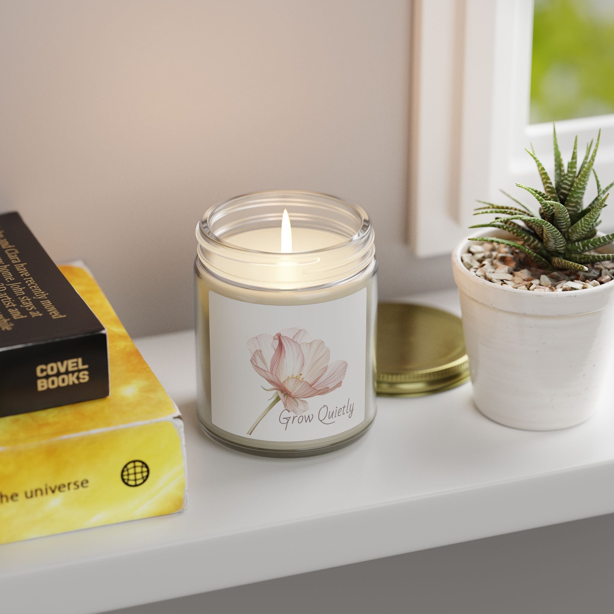 Grow Quietly Lavender Candle — Scented Coconut Apricot Wax (4oz, 9oz)