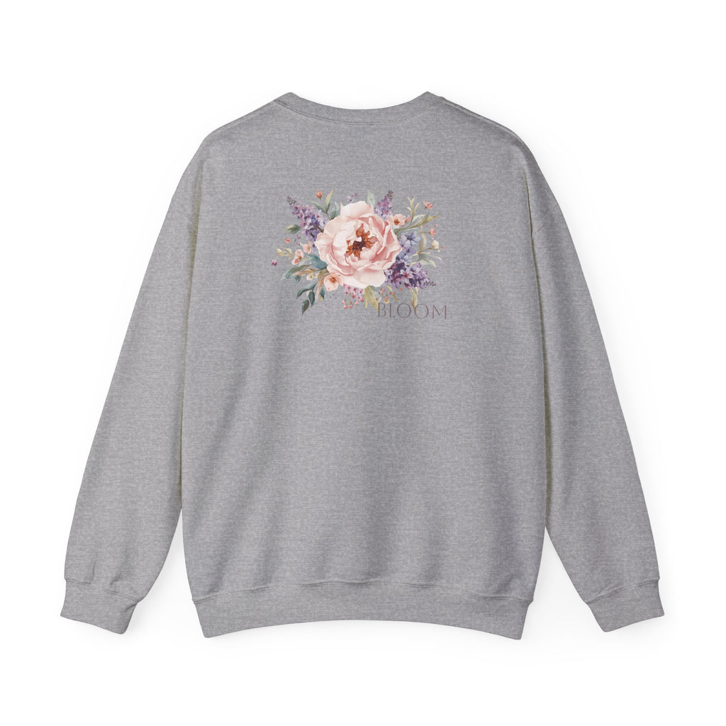 Bloom Floral Crewneck Sweatshirt — Women's Pastel Rose Graphic