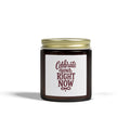 Celebrate Your Right Now — Amber Glass Cashmere Musk Candle (Coconut Apricot Wax, 4oz & 9oz)