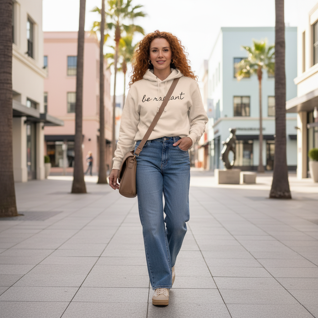Hoodie — "Be Radiant" Starburst Fleece Pullover