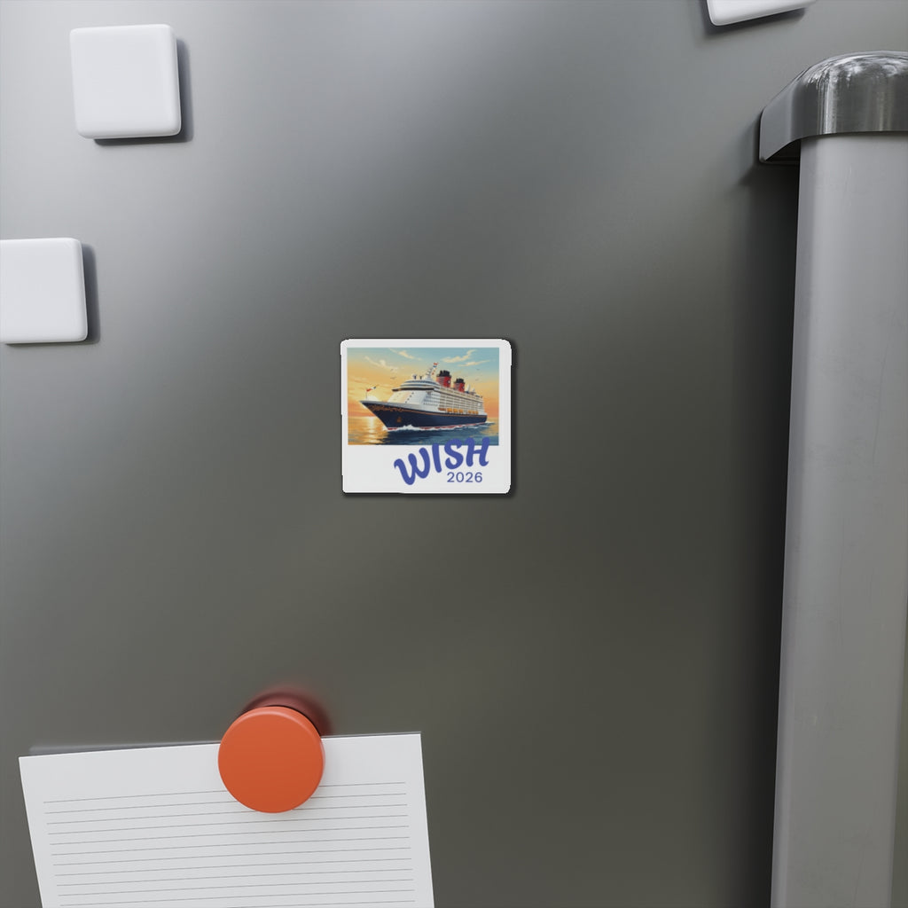 Cruise Ship 'WISH 2026' Die-Cut Magnet — Travel Souvenir Magnet