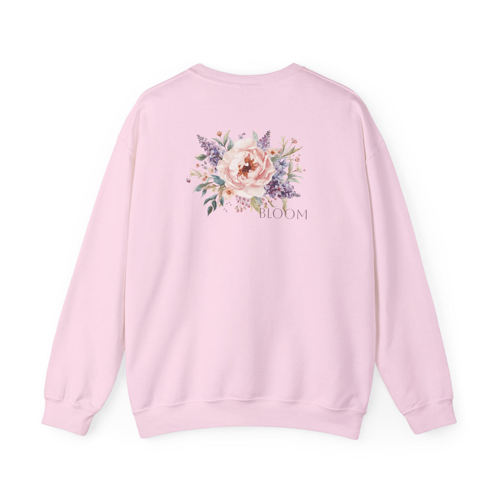 Bloom Floral Crewneck Sweatshirt — Women's Pastel Rose Graphic