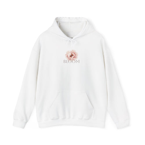 Bloom Floral Hoodie – Soft Watercolor Peony "BLOOM" Sweatshirt