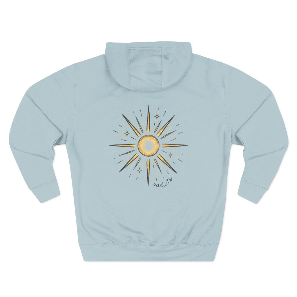 Hoodie — "Be Radiant" Starburst Fleece Pullover