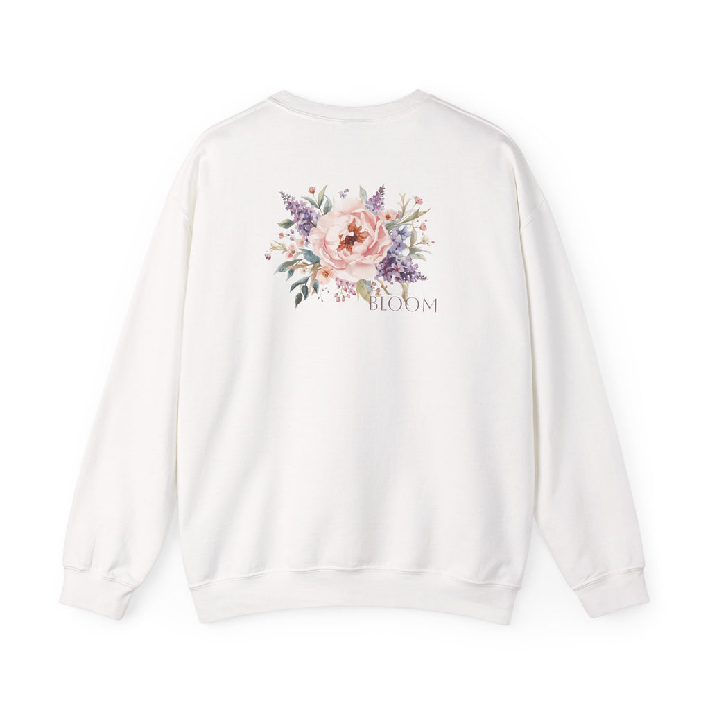 Bloom Floral Crewneck Sweatshirt — Women's Pastel Rose Graphic