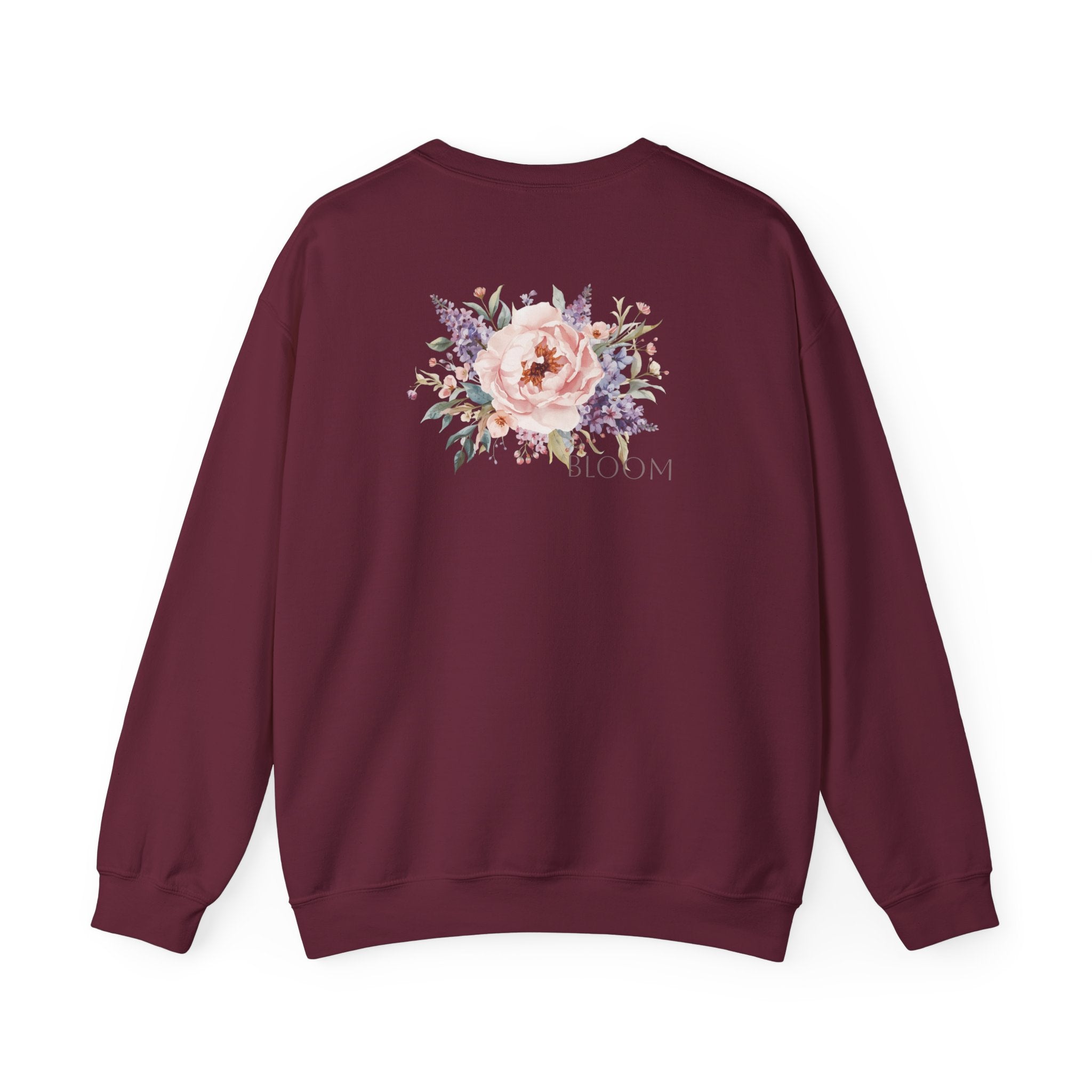 Bloom Floral Crewneck Sweatshirt — Women's Pastel Rose Graphic