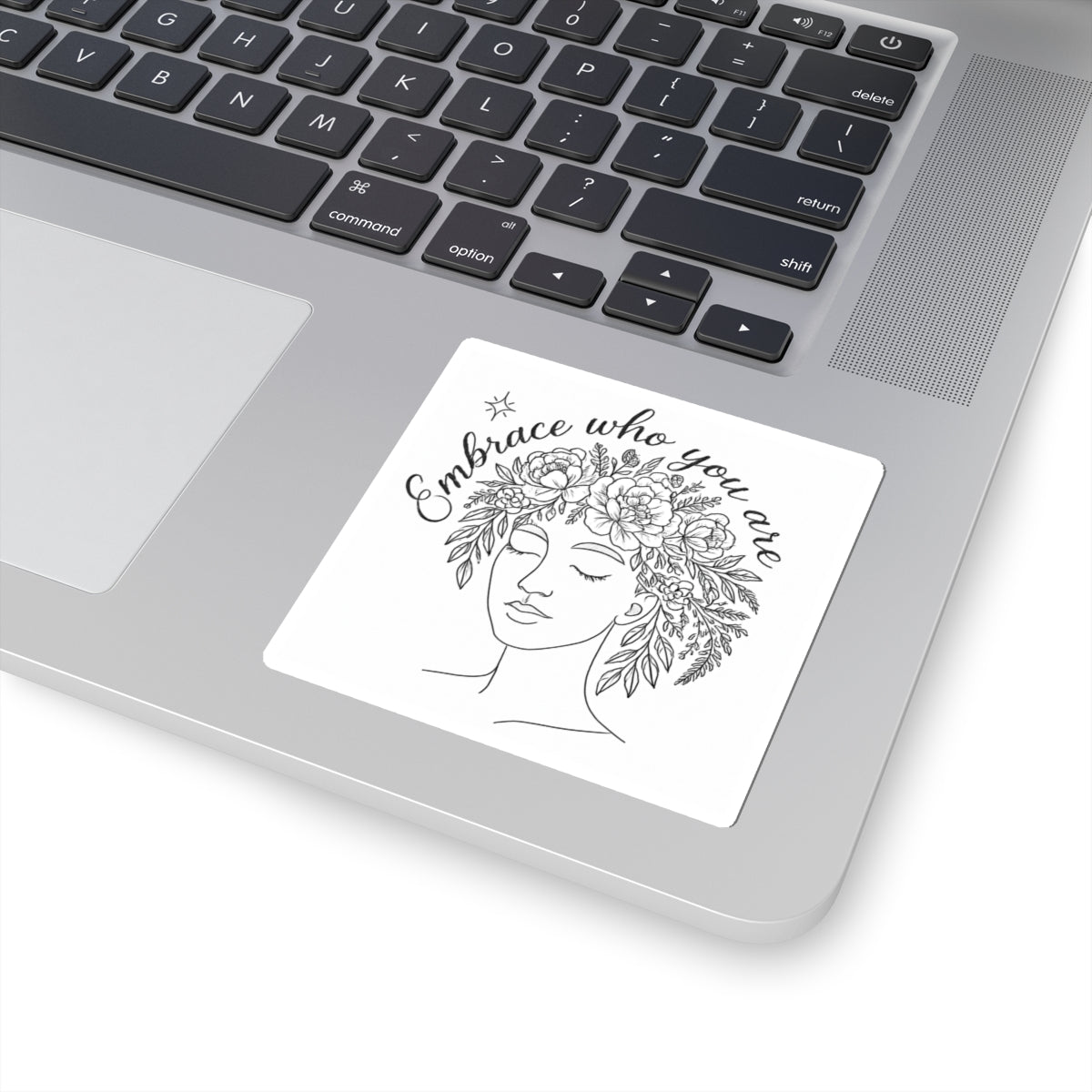 Embrace Who You Are Floral Portrait Sticker