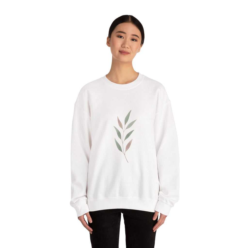 Minimal Leaf Motif Crewneck Sweatshirt | quiet luxury, neutral minimalist