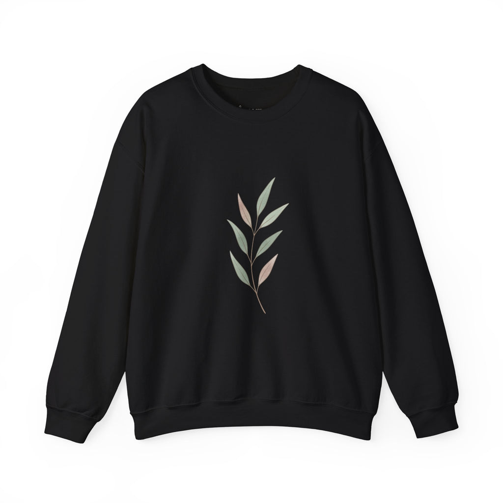 Minimal Leaf Motif Crewneck Sweatshirt | quiet luxury, neutral minimalist