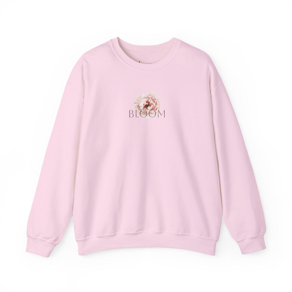 Bloom Floral Crewneck Sweatshirt — Women's Pastel Rose Graphic