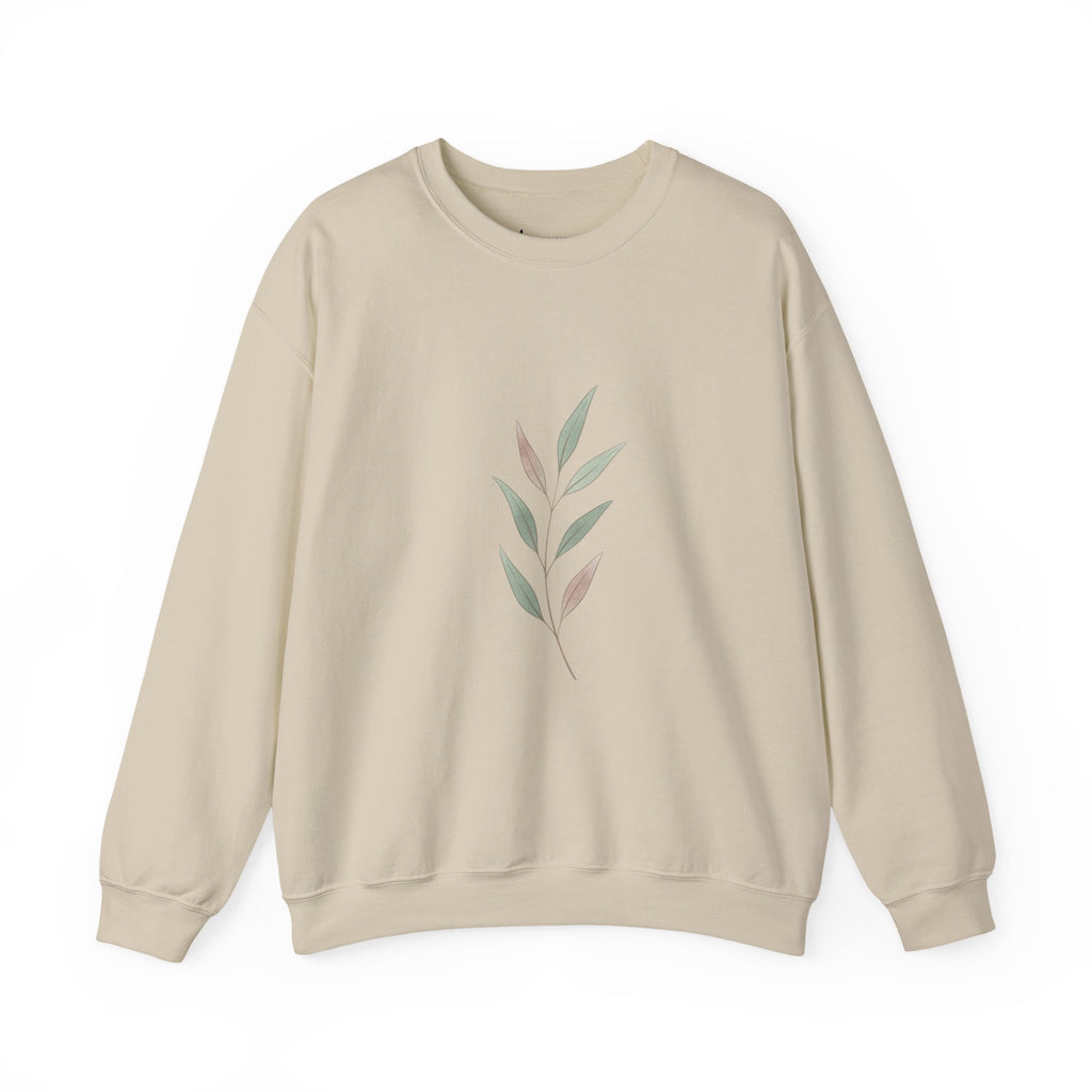 Minimal Leaf Motif Crewneck Sweatshirt | quiet luxury, neutral minimalist