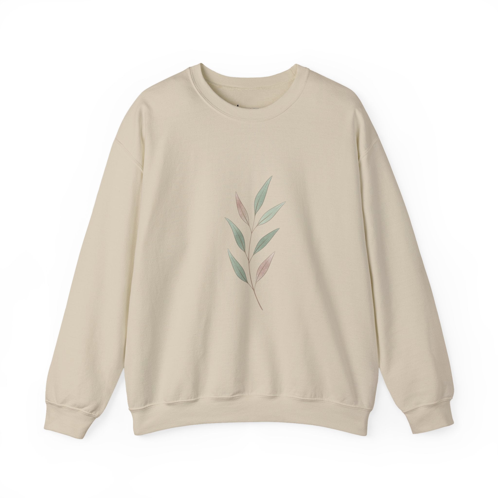 Minimal Leaf Motif Crewneck Sweatshirt | quiet luxury, neutral minimalist