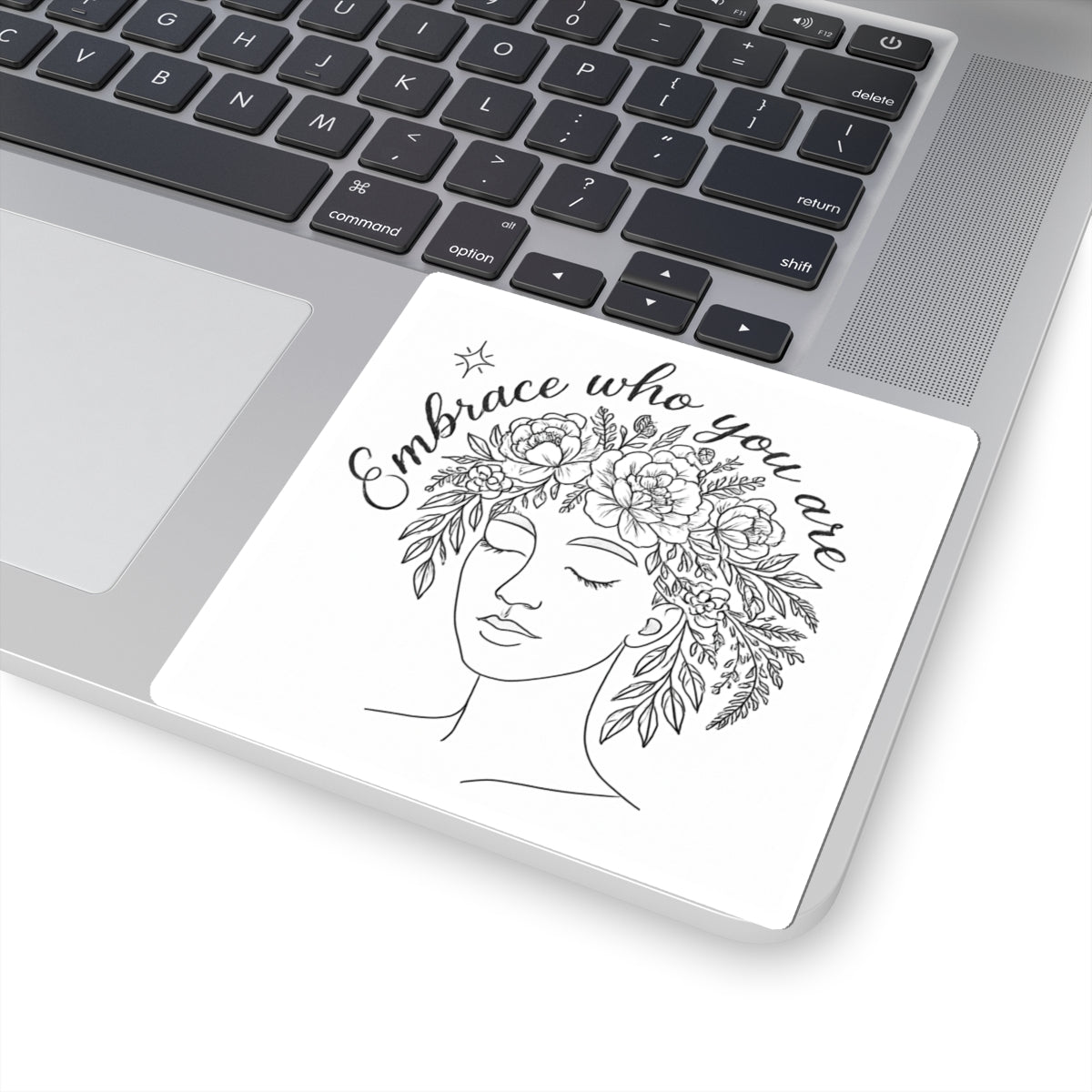 Embrace Who You Are Floral Portrait Sticker