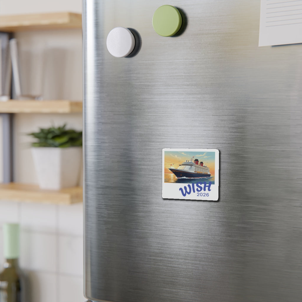 Cruise Ship 'WISH 2026' Die-Cut Magnet — Travel Souvenir Magnet